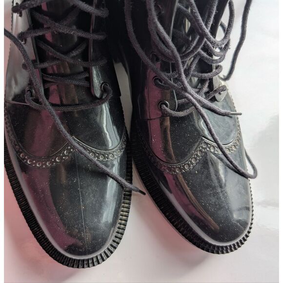 Melissa Rain Black Lace-Up Brogue Boots Us7 - Picture 13 of 16